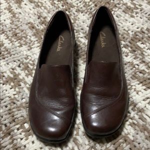 Clarks brown leather loafer shoe size 10